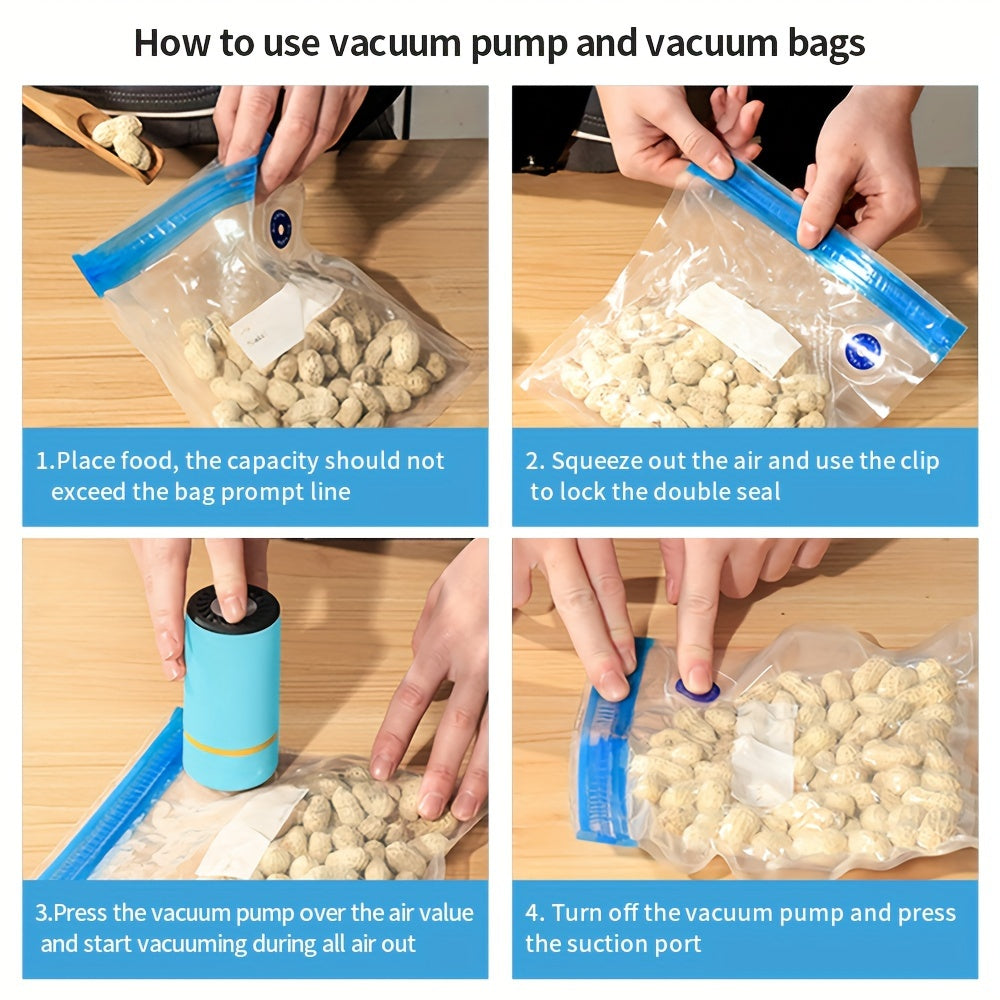 22 Reusable Food Vacuum Sealing Bags, 3 Sizes of Food Preservation Bags, with 2 Sealing Clips, for Food Storage and Low Temperature Cooking, Vacuum Food Bags, Refrigerator, Cereal Storage Sealing Bags, Convenient to Carry