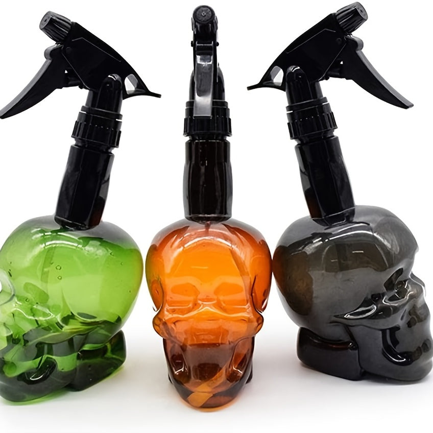 200Ml/7Oz Empty Spray Bottle with a Fine Mist Sprayer Featuring a Retro Skull Design, Made of Plastic And Refillable, Ideal for Hair Styling, Cleaning, And Plant Care