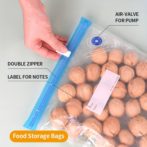 22 Reusable Food Vacuum Sealing Bags, 3 Sizes of Food Preservation Bags, with 2 Sealing Clips, for Food Storage and Low Temperature Cooking, Vacuum Food Bags, Refrigerator, Cereal Storage Sealing Bags, Convenient to Carry