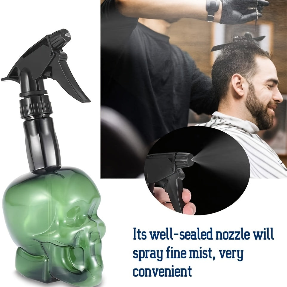 200Ml/7Oz Empty Spray Bottle with a Fine Mist Sprayer Featuring a Retro Skull Design, Made of Plastic And Refillable, Ideal for Hair Styling, Cleaning, And Plant Care