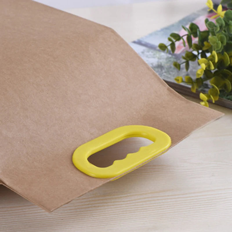 100Pcs/Lot Kraft Paper Rice Bags With Plastic Handle Stand Up Paper Gift Bags Food Paper Box Cookies Walnut Dry Fruit Stand Box