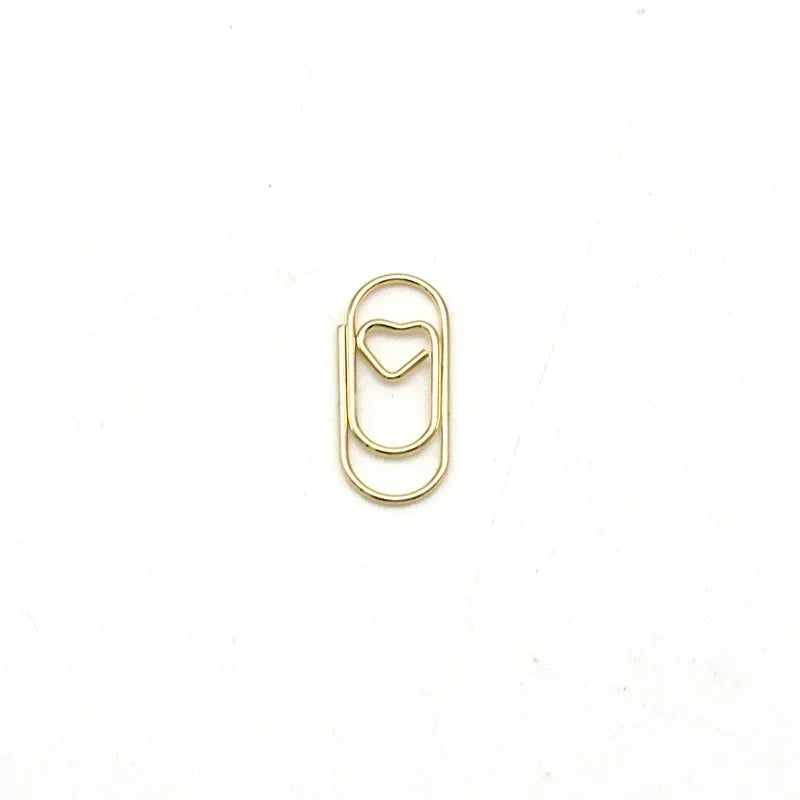 50pcs Mini Love Heart Paper Clips Macaron Color Photo Tickets Holder Binder Clips Notebook Planner Bookmarks Office Supplies