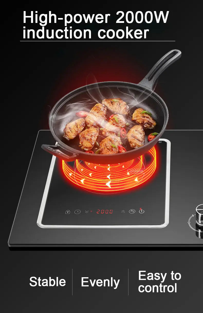 Household Gas-electric Dual Purpose Cooktop Embedded Kitchen And Bathroom Stove, Induction Cooker Gas Stove