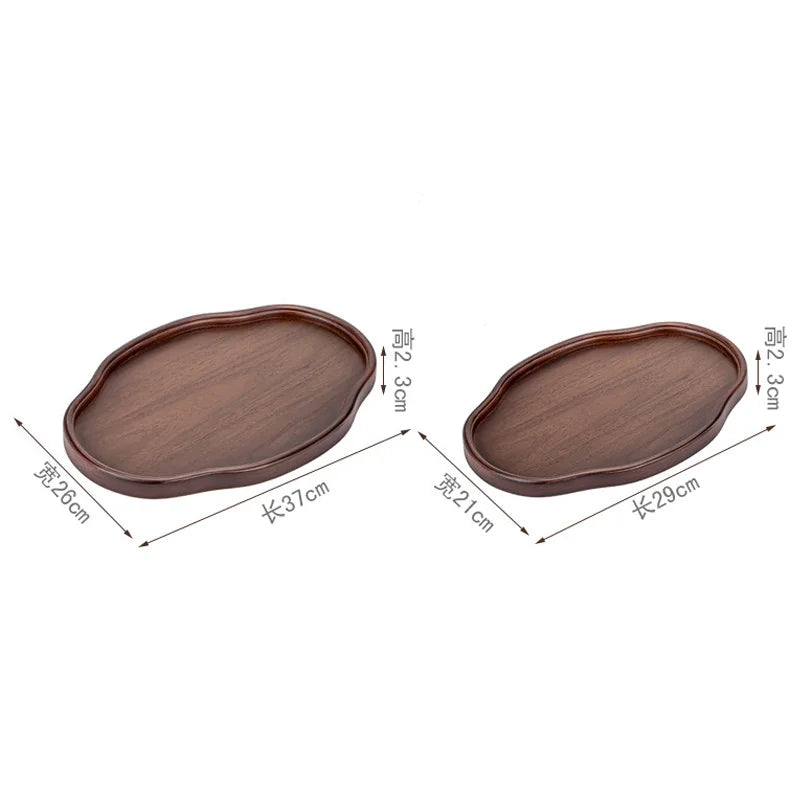 Wooden Decorative Serving Tray for Coffee Table and Home Decor Fruit Platter Decor Trays Serving Ware Food Dish Serving Platters