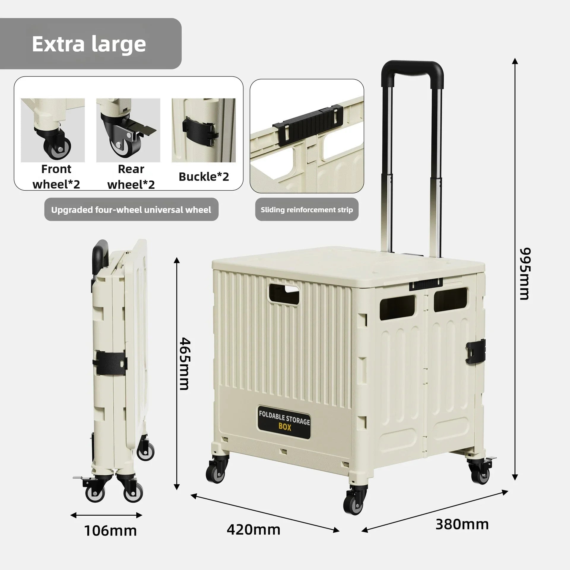 Household Goods Household Multi-functional  Portable Folding Shopping Trolley, Trailer, Camping, Large-capacity Storage Box