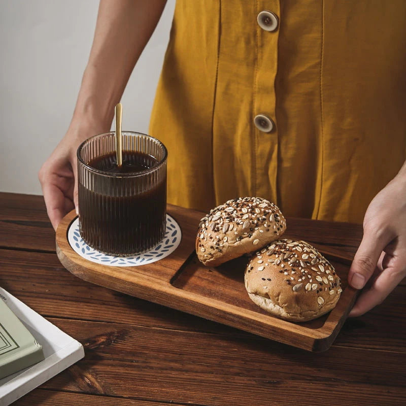 Wooden Coffee Tray Breakfast Plate For Serving Food Hospitality Coffeeware Teaware Decoration Table Decoration Accessories