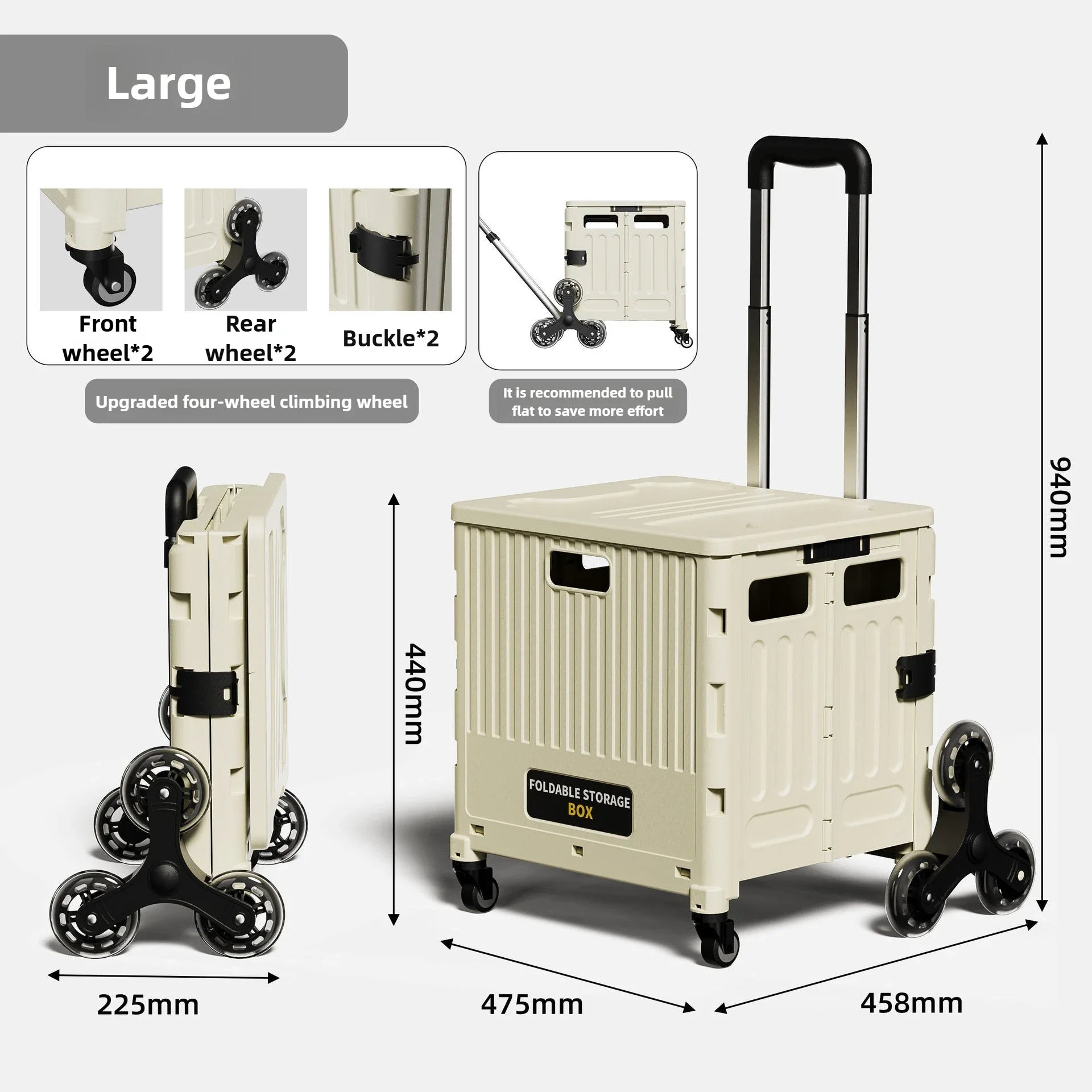Household Goods Household Multi-functional  Portable Folding Shopping Trolley, Trailer, Camping, Large-capacity Storage Box