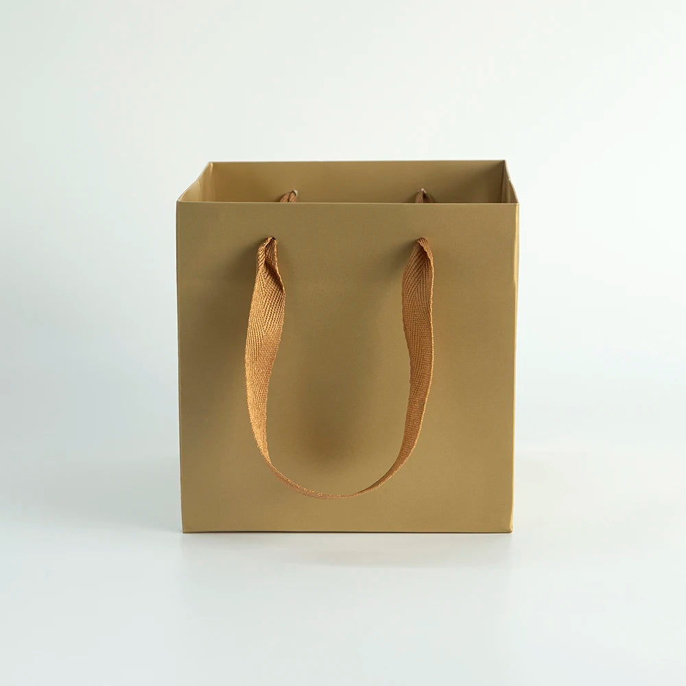 24-Pack Kraft Paper Red Bag with Handles Custom Logo Plain Paper Gift Grocery Bags for Food Retail Shopping Take Out Boutique