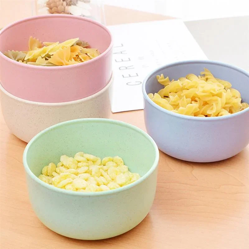Tableware for Outdoor - 1 Set 4Pcs Wheat Straw Food Bowl, Water Cup, Serving Plate