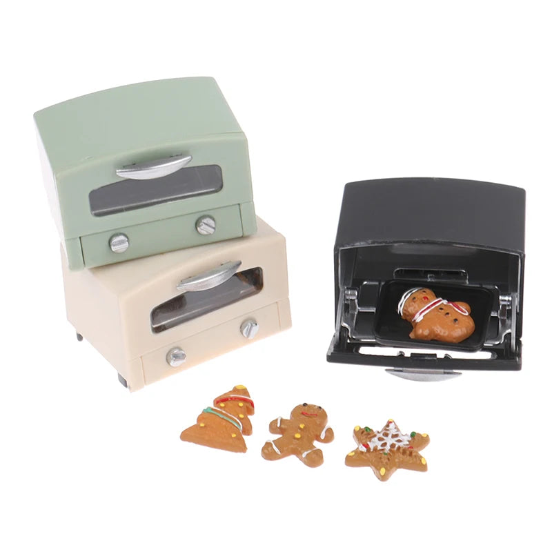 1:12 Dollhouse Miniature Household Electric Appliances Simulation Microwave Biscuit Oven Model DIY Accessories Scenes Ornament