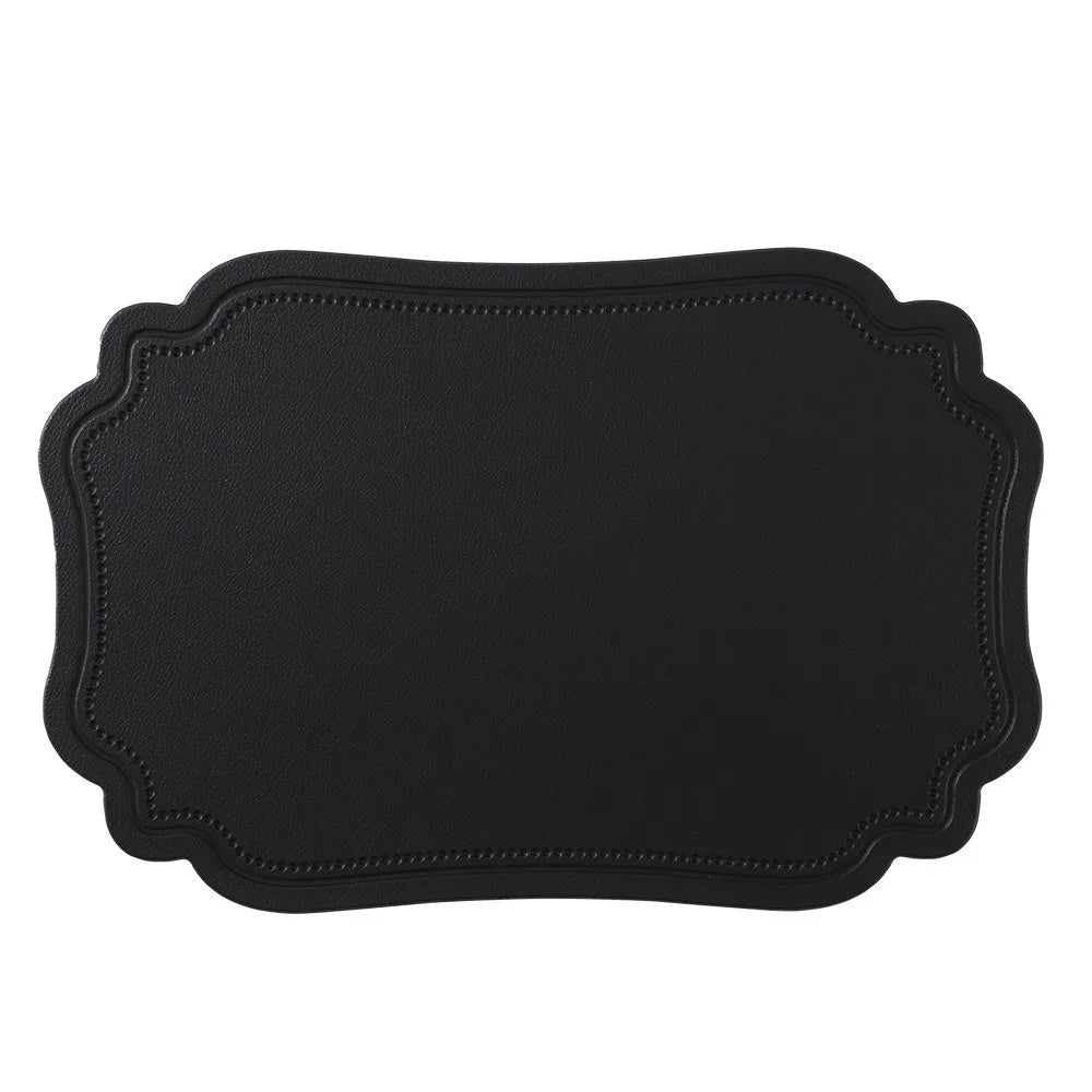4 Piece Household Retro Irregular Tableware Pad Waterproof PU Leather Place Mat Washable Non-slip Table Mat Banquet