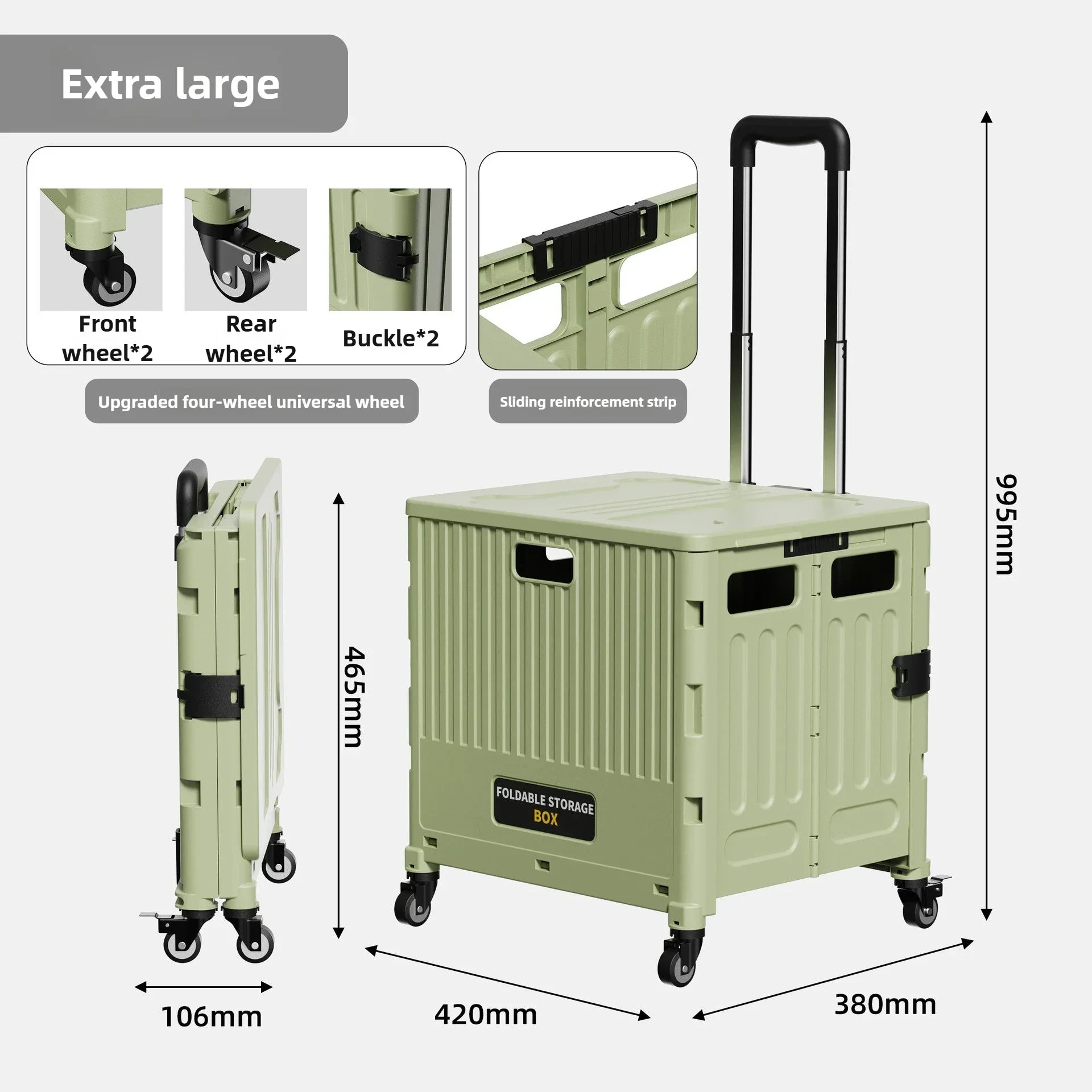 Household Goods Household Multi-functional  Portable Folding Shopping Trolley, Trailer, Camping, Large-capacity Storage Box