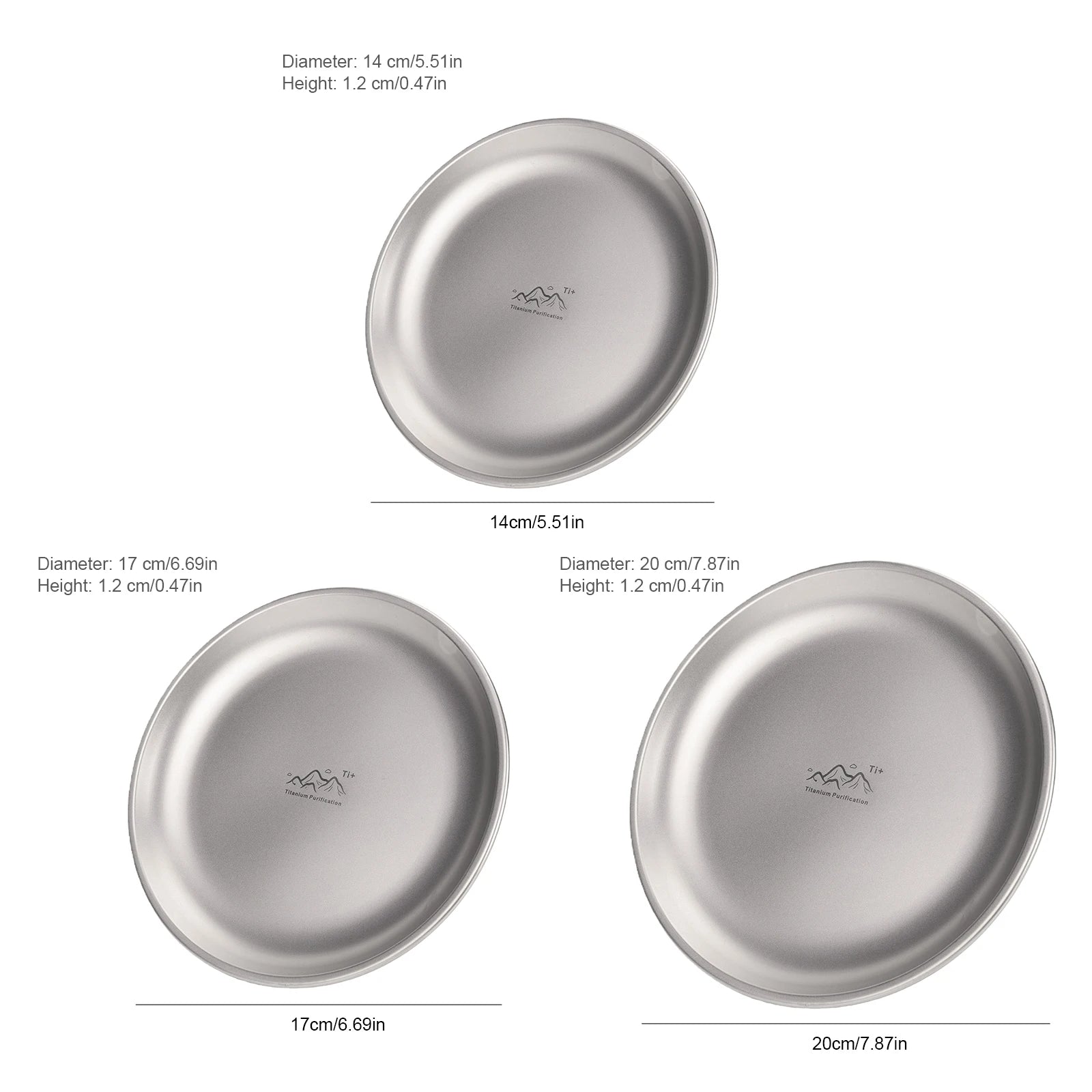 Titanium Purification Plate Portable Travel Tableware Lightweight Backcountry Dinnerware Rust Proof Outdoor Fruit Salad Plate