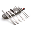8PCS Portable Tableware Single Box Suitable For Outdoor Picnic Travel Students Chopsticks Fork Spoon Knife Easy To Take
