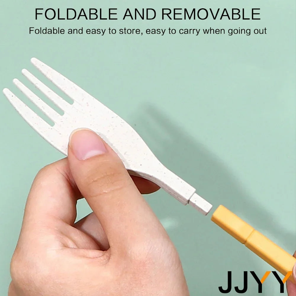 JJYY 1SET/4Pcs Portable Tableware Set Straw Tableware Set Portable Tableware Knife, Fork, Spoon Chopsticks