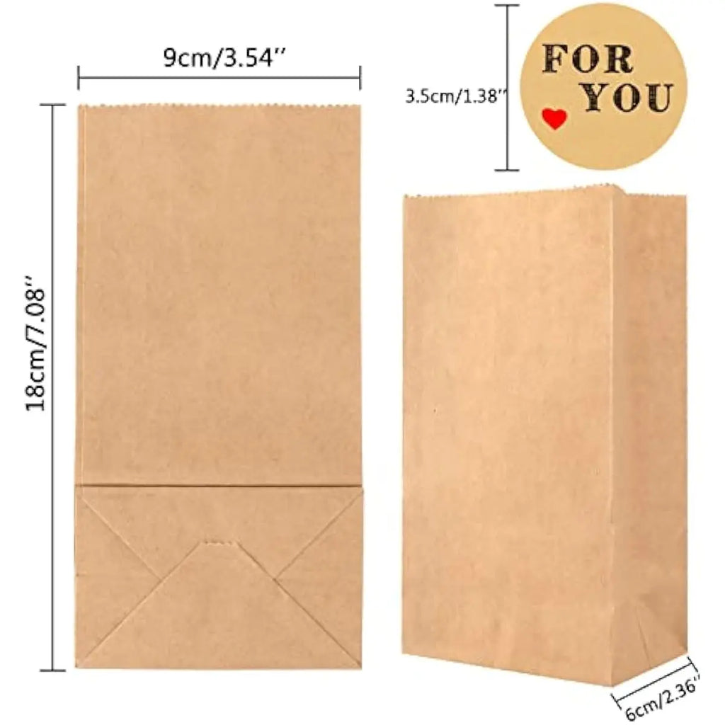 10pcs Kraft Paper Gift Wrap Bags, 4lbs Mini Lunch Bags No Handles, Stickers, Personalized Storage Bags Baby Shower, Birthday
