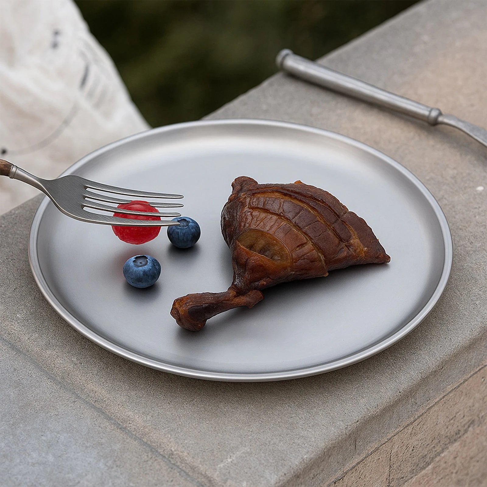 Titanium Purification Plate Portable Travel Tableware Lightweight Backcountry Dinnerware Rust Proof Outdoor Fruit Salad Plate
