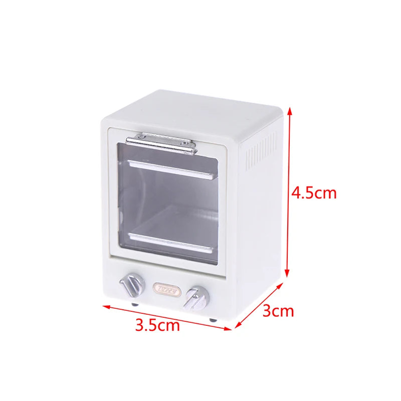 1:12 Dollhouse Miniature Household Electric Appliances Simulation Microwave Biscuit Oven Model DIY Accessories Scenes Ornament