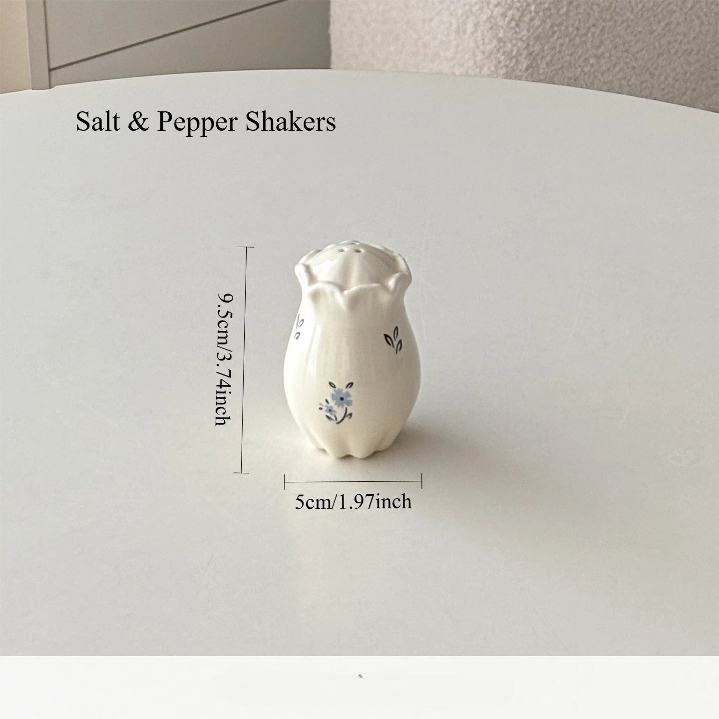 Floral Dining Table Ceramic Tray Salt & Pepper Shakers Decoration Ornament Living Room Small Desktop Vase  Dinnerware