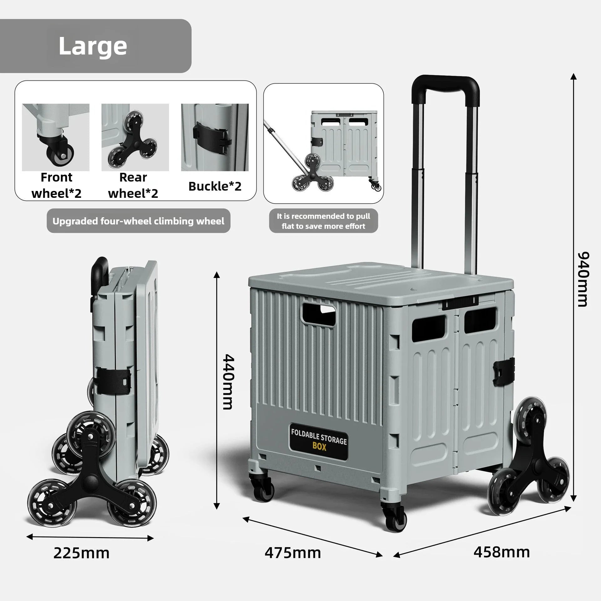 Household Goods Household Multi-functional  Portable Folding Shopping Trolley, Trailer, Camping, Large-capacity Storage Box