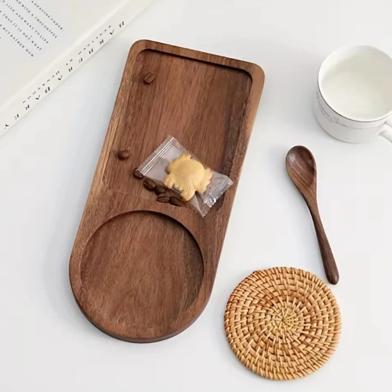 Wooden Coffee Tray Breakfast Plate For Serving Food Hospitality Coffeeware Teaware Decoration Table Decoration Accessories