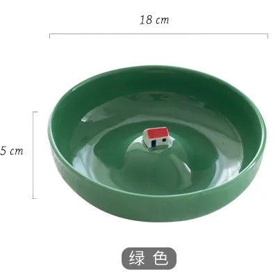 Household Tableware Abstract Plate  Ceramic Fruit Salad Bowls Utensils for Kitchen Dessert Three-dimensional House Plates