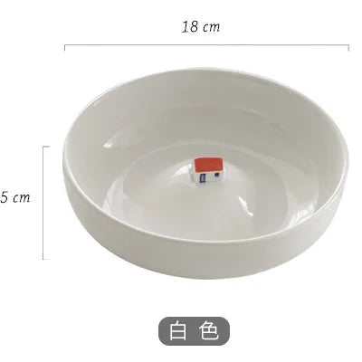 Household Tableware Abstract Plate  Ceramic Fruit Salad Bowls Utensils for Kitchen Dessert Three-dimensional House Plates
