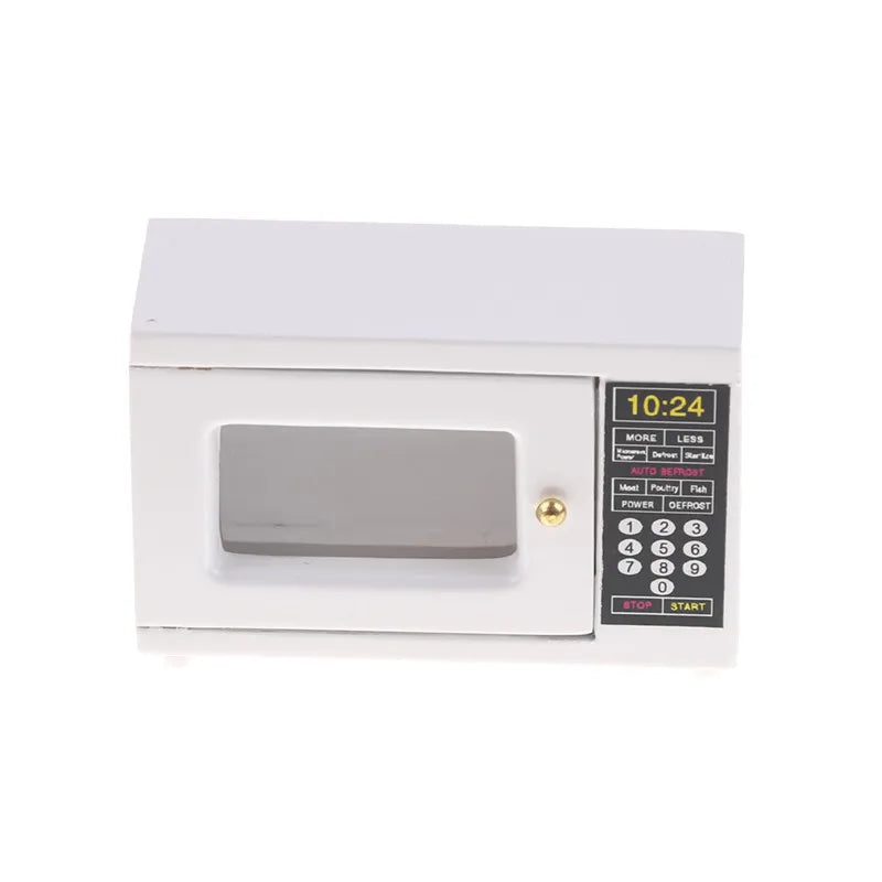 1:12 Dollhouse Miniature Household Electric Appliances Simulation Microwave Biscuit Oven Model DIY Accessories Scenes Ornament