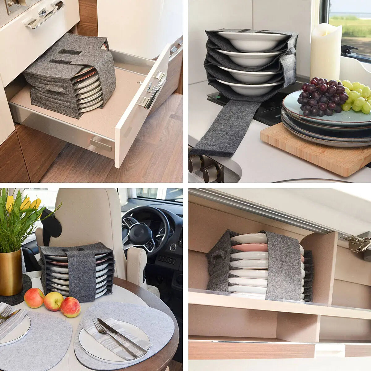 1PCS For Motorhome Campervan Boat Caravan Tableware Storage Plate Holder Cupboard Caravan Interior Tableware Racks Accessories