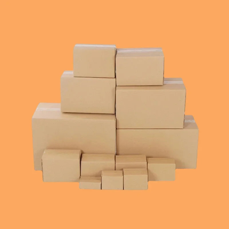 10pcs 3-layer Corrugated Paper Storage Boxes Packing Express Heavy Duty Shipping Board Packaging Big Cartons Cardboard