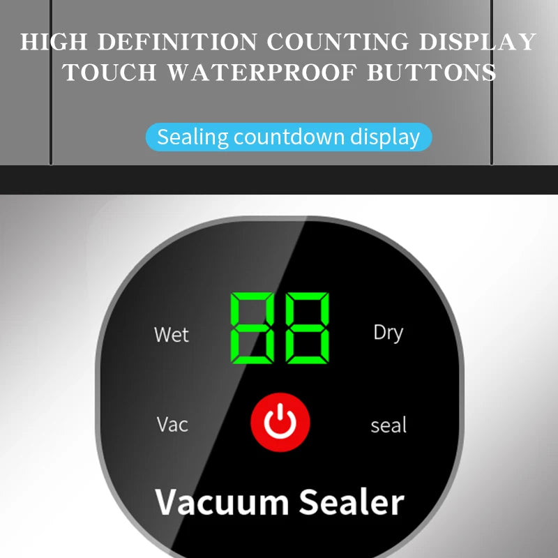 Household automatic vacuum sealer, suitable for dry and wet foods, food preservation vacuum packaging machine, outdoor camping