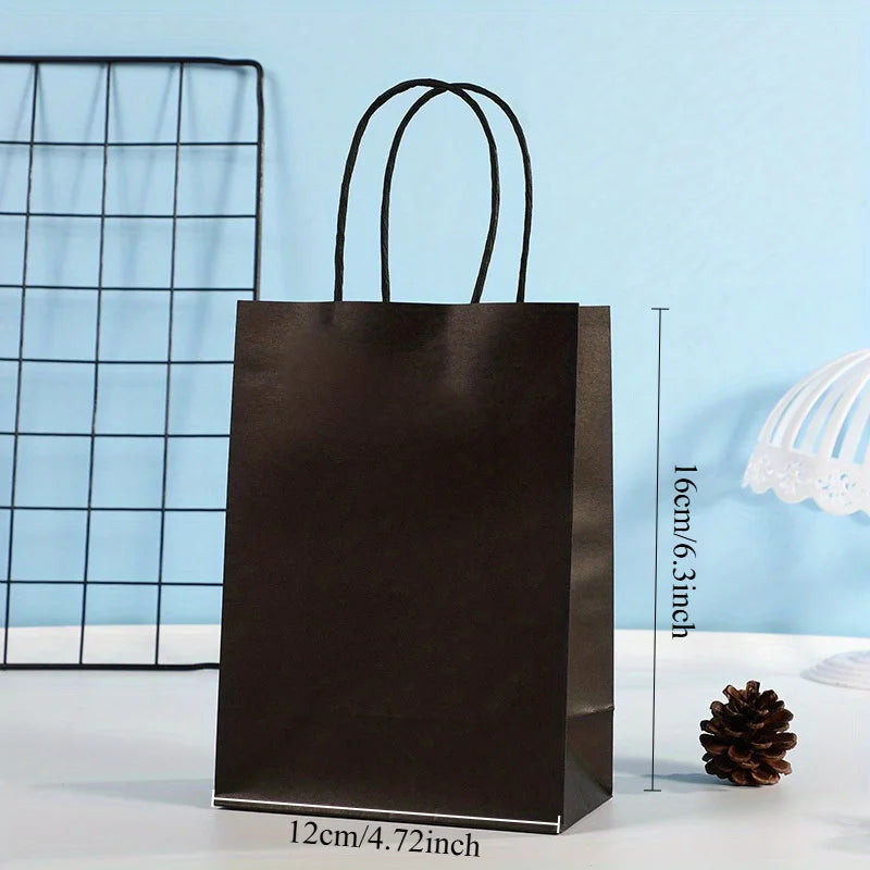 Party Favor Bags With Handles Reusable Kraft Paper Shopping Bags Birthday Supplies Party Gift Bags, Birthday Candy Bags