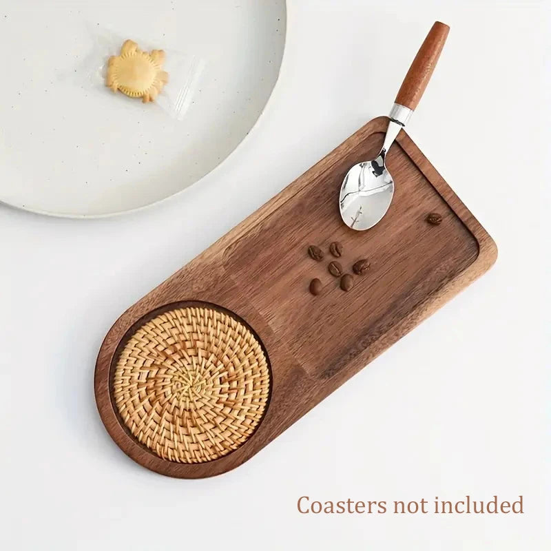 Wooden Coffee Tray Breakfast Plate For Serving Food Hospitality Coffeeware Teaware Decoration Table Decoration Accessories