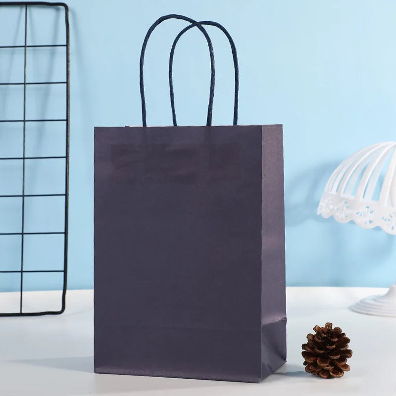 Party Favor Bags With Handles Reusable Kraft Paper Shopping Bags Birthday Supplies Party Gift Bags, Birthday Candy Bags