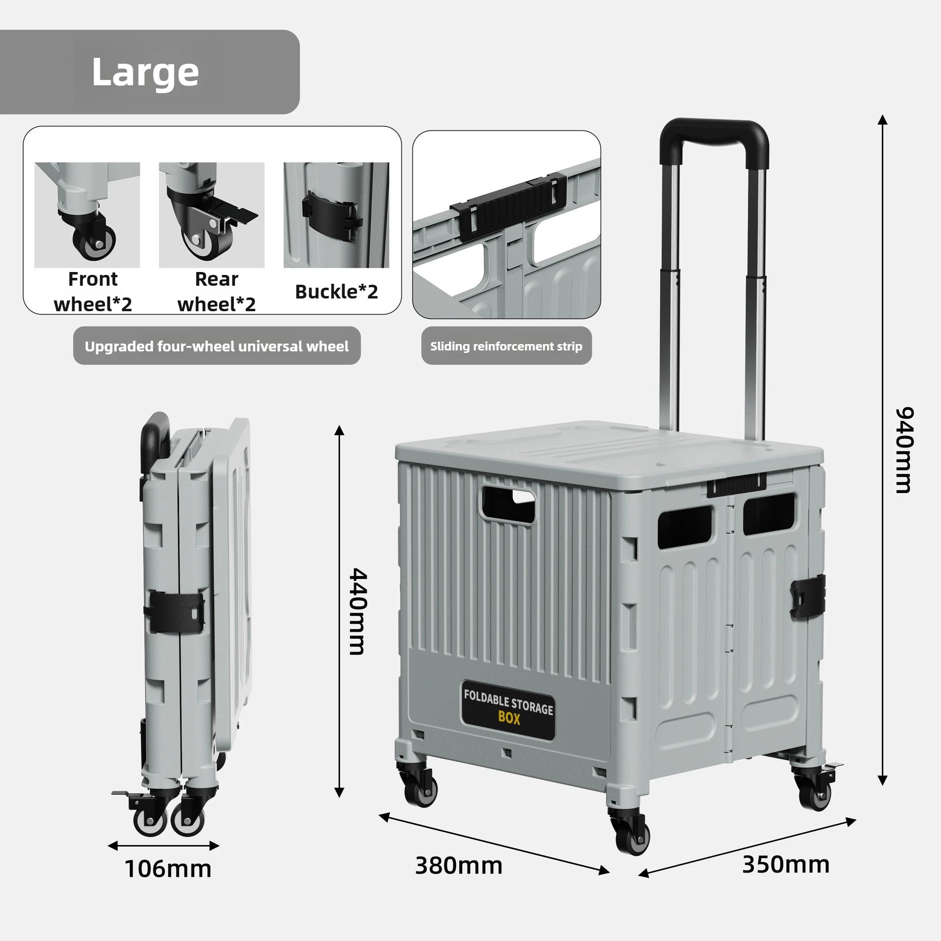 Household Goods Household Multi-functional  Portable Folding Shopping Trolley, Trailer, Camping, Large-capacity Storage Box
