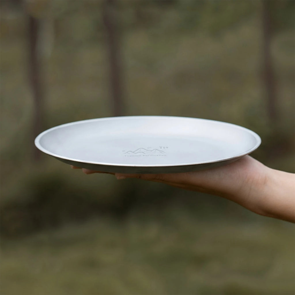 Titanium Purification Plate Portable Travel Tableware Lightweight Backcountry Dinnerware Rust Proof Outdoor Fruit Salad Plate