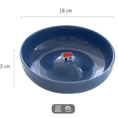 Household Tableware Abstract Plate  Ceramic Fruit Salad Bowls Utensils for Kitchen Dessert Three-dimensional House Plates