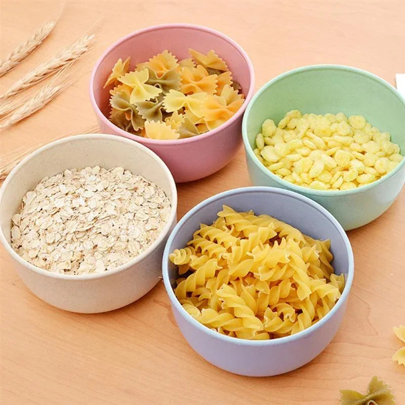 Tableware for Outdoor - 1 Set 4Pcs Wheat Straw Food Bowl, Water Cup, Serving Plate