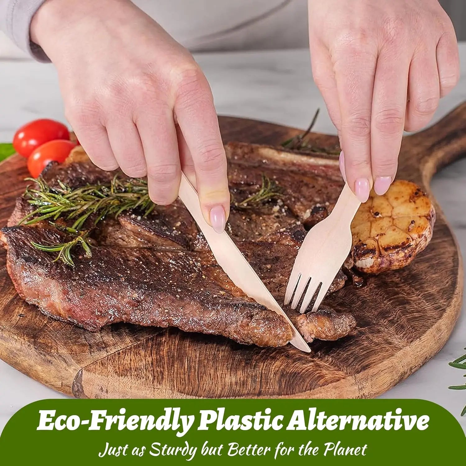 200 Pcs Party Disposable Wooden Tableware Set -(50 Forks, $50, 50 Spoons, 50 Teaspoons), Bamboo Garden Utensil