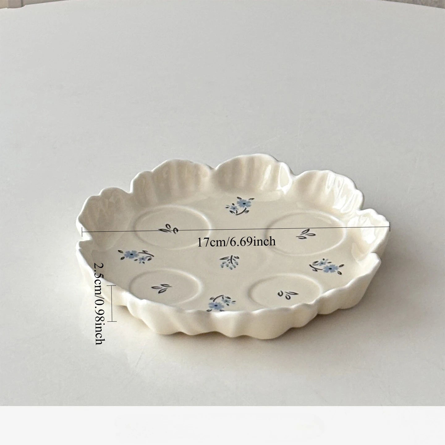 Floral Dining Table Ceramic Tray Salt & Pepper Shakers Decoration Ornament Living Room Small Desktop Vase  Dinnerware