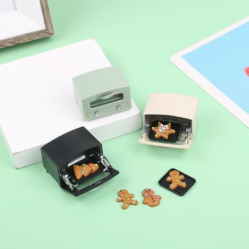 1:12 Dollhouse Miniature Household Electric Appliances Simulation Microwave Biscuit Oven Model DIY Accessories Scenes Ornament