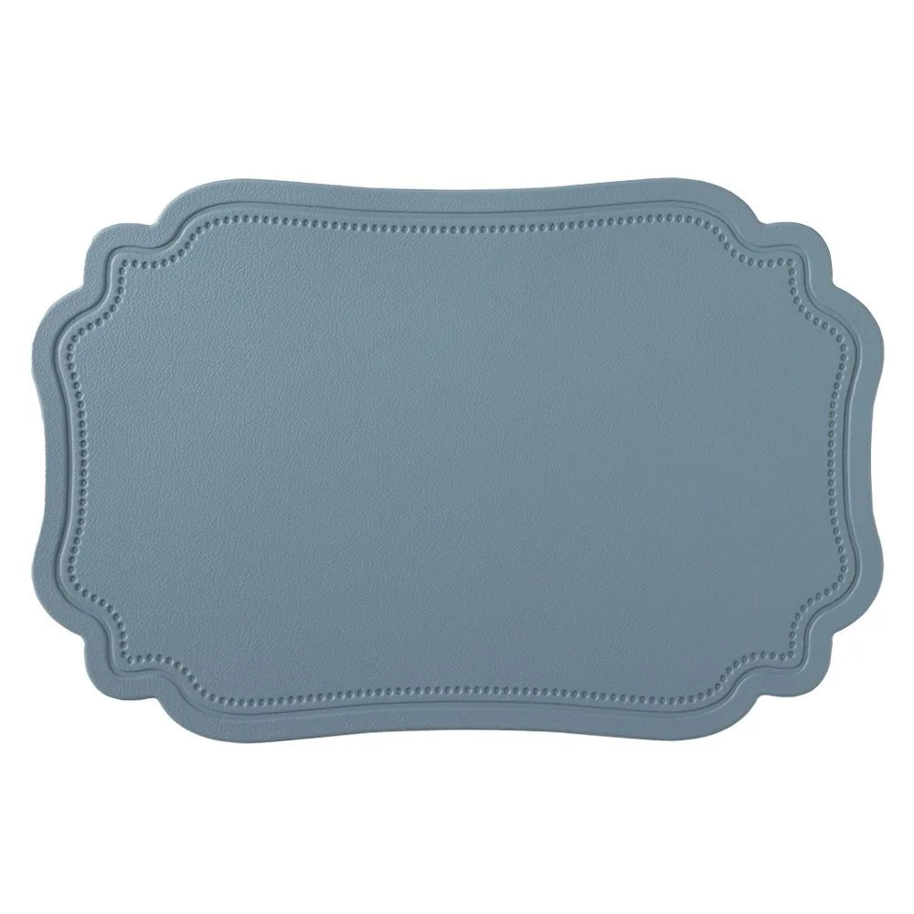 4 Piece Household Retro Irregular Tableware Pad Waterproof PU Leather Place Mat Washable Non-slip Table Mat Banquet