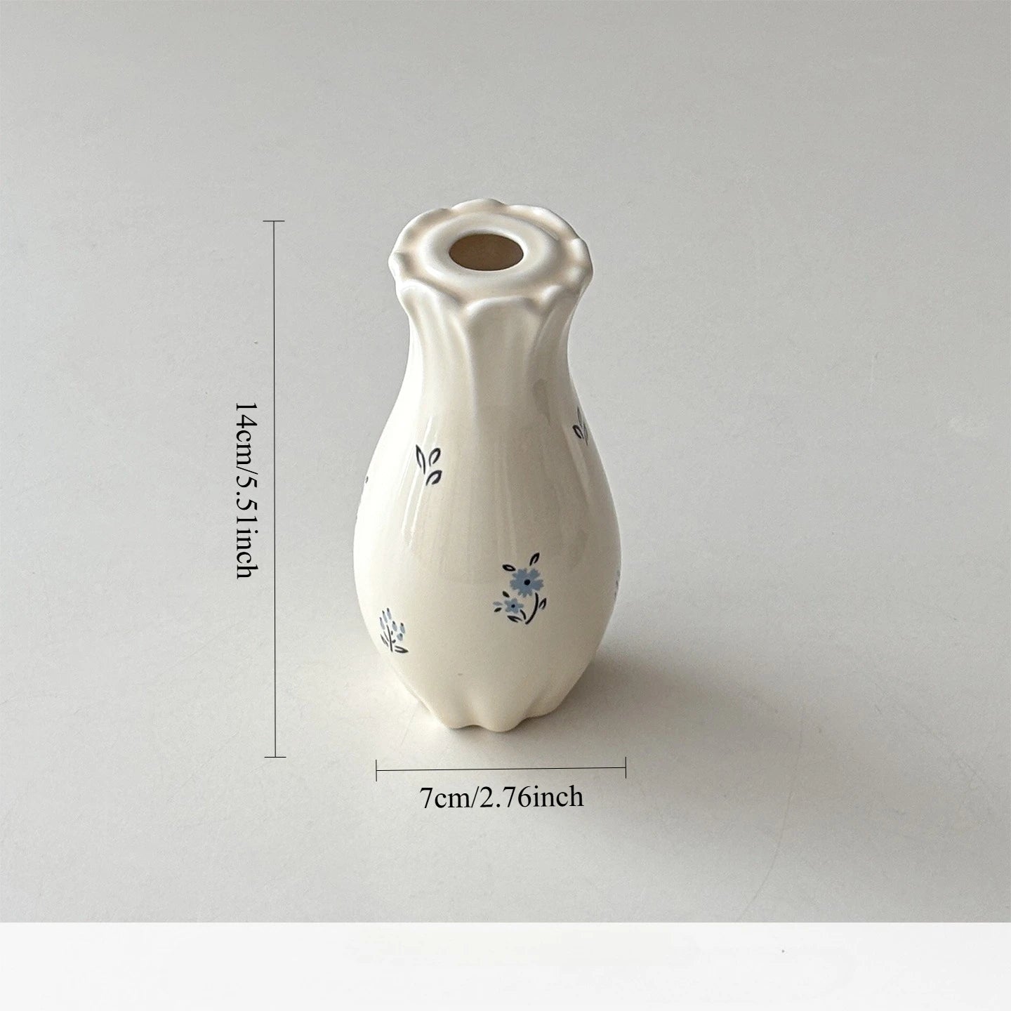 Floral Dining Table Ceramic Tray Salt & Pepper Shakers Decoration Ornament Living Room Small Desktop Vase  Dinnerware