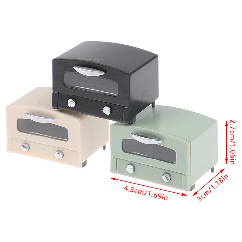 1:12 Dollhouse Miniature Household Electric Appliances Simulation Microwave Biscuit Oven Model DIY Accessories Scenes Ornament