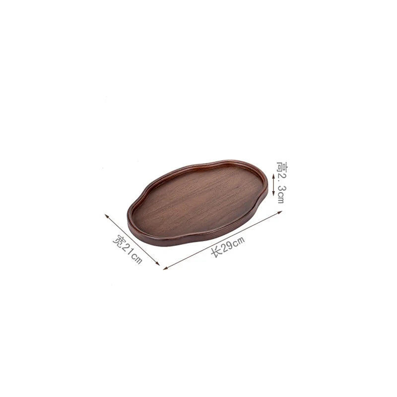 Wooden Decorative Serving Tray for Coffee Table and Home Decor Fruit Platter Decor Trays Serving Ware Food Dish Serving Platters