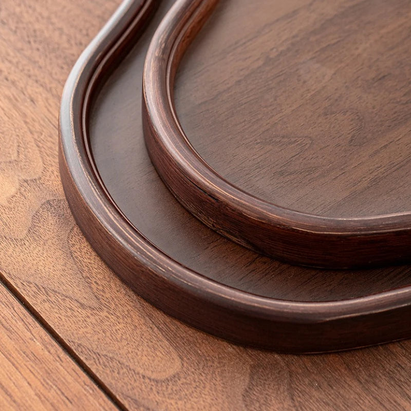 Wooden Decorative Serving Tray for Coffee Table and Home Decor Fruit Platter Decor Trays Serving Ware Food Dish Serving Platters