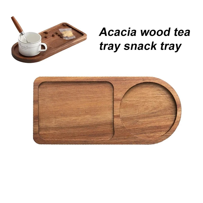 Wooden Coffee Tray Breakfast Plate For Serving Food Hospitality Coffeeware Teaware Decoration Table Decoration Accessories