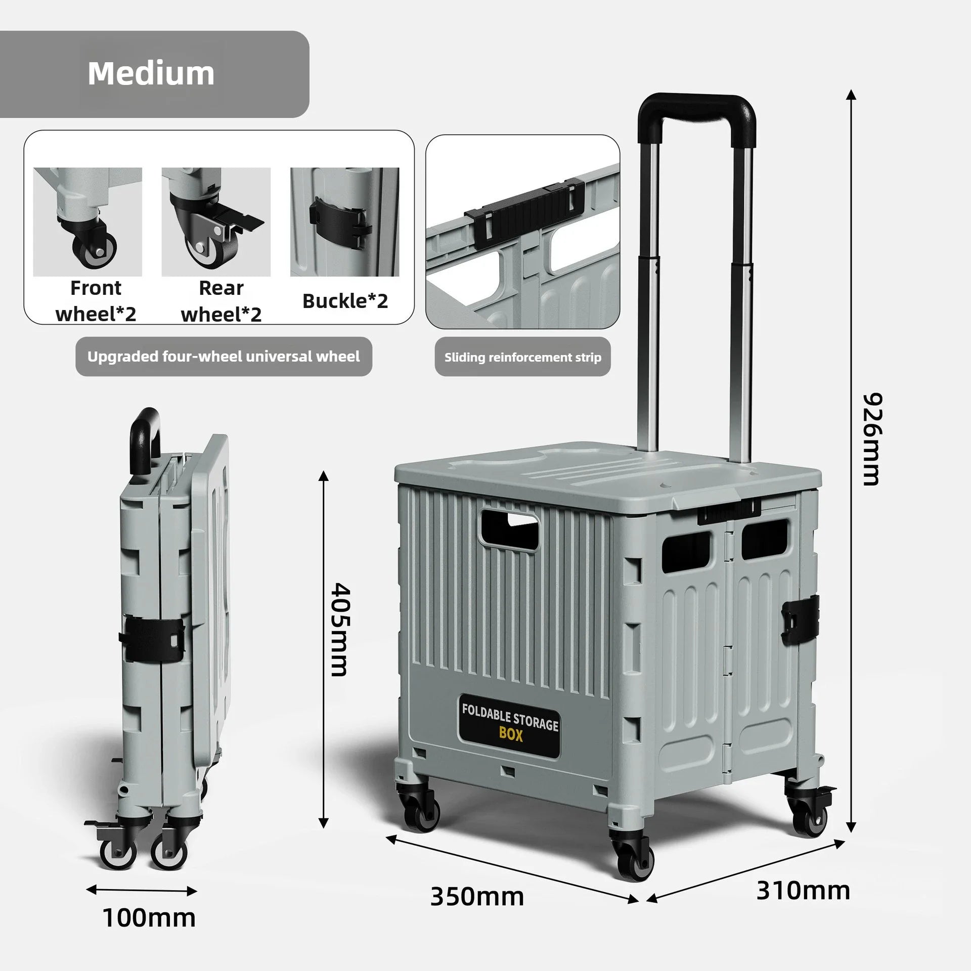Household Goods Household Multi-functional  Portable Folding Shopping Trolley, Trailer, Camping, Large-capacity Storage Box