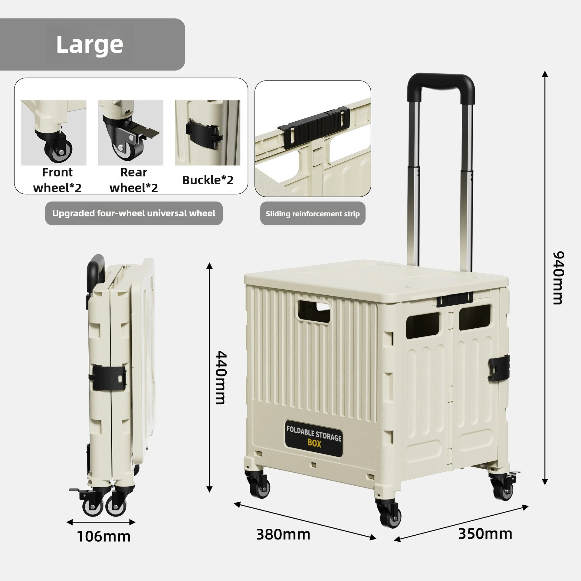 Household Goods Household Multi-functional  Portable Folding Shopping Trolley, Trailer, Camping, Large-capacity Storage Box