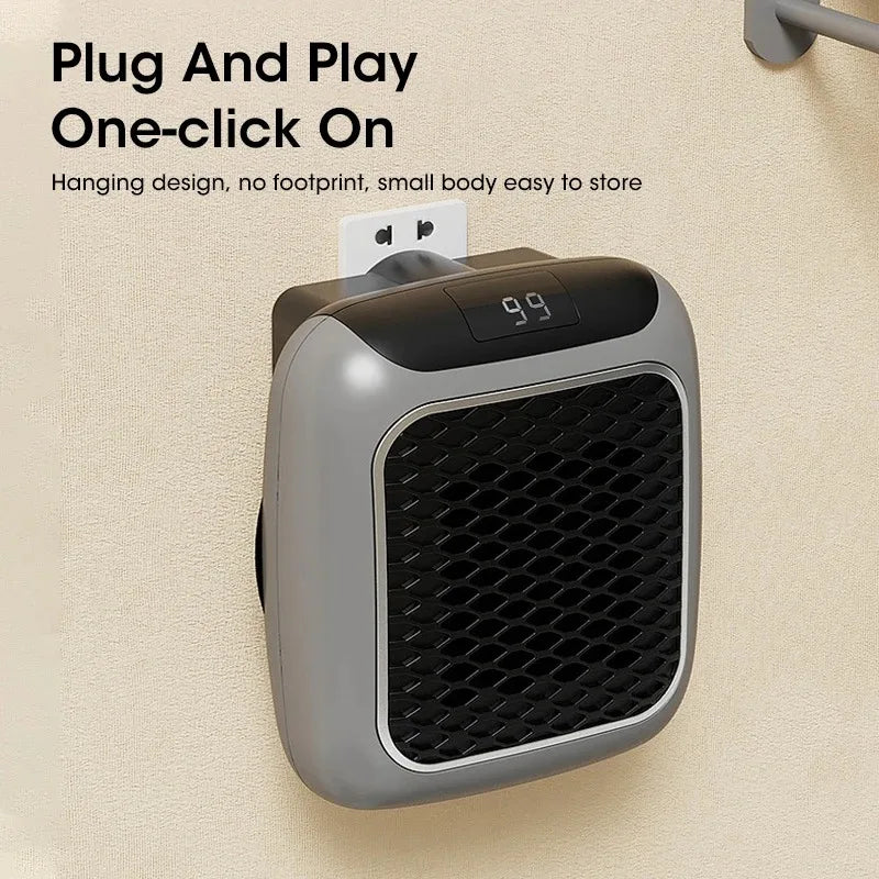 800W Mini Electric Heater Wall Mounted Hot Air Blower With Remote Control Houshold Heating Fan For Bedroom Bathroom